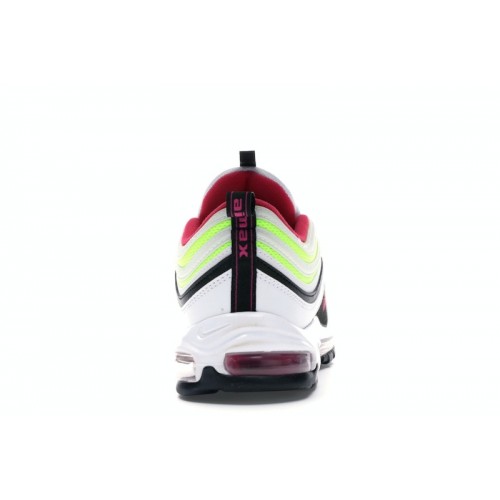 Кроссы Nike Air Max 97 White Black Volt Rush Pink - мужская сетка размеров