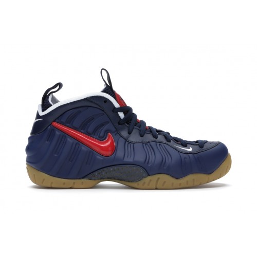 Кроссы Nike Air Foamposite Pro Blue Void University Red - мужская сетка размеров