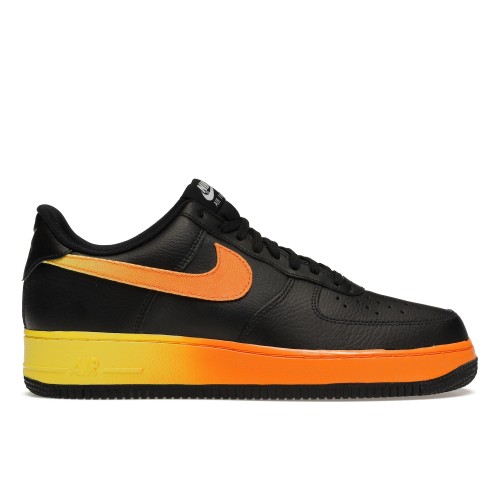 Кроссы Nike Air Force 1 Low Black Yellow Orange - мужская сетка размеров