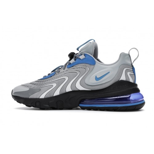 Кроссы Nike Air Max 270 React Eng Light Smoke Grey Battle Blue - мужская сетка размеров