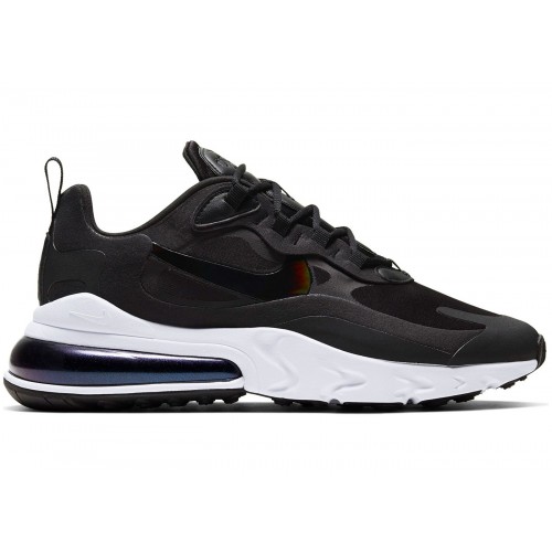 Кроссы Nike Air Max 270 React Black White Iridescent (W) - женская сетка размеров