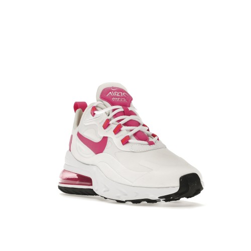 Кроссы Nike Air Max 270 React White Fire Pink (W) - женская сетка размеров