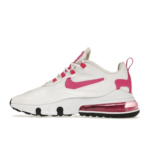 Кроссы Nike Air Max 270 React White Fire Pink (W) - женская сетка размеров