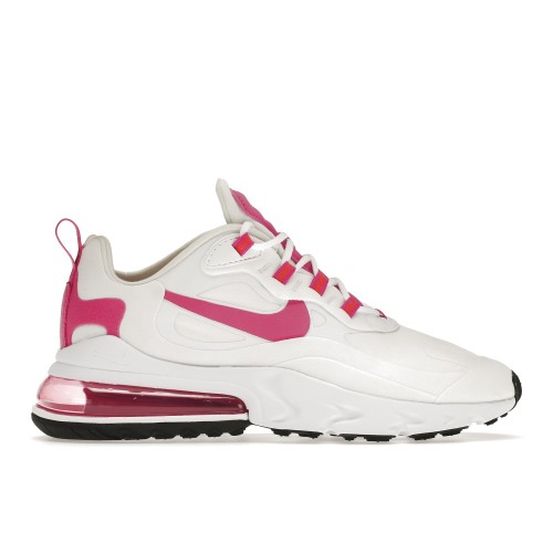 Кроссы Nike Air Max 270 React White Fire Pink (W) - женская сетка размеров