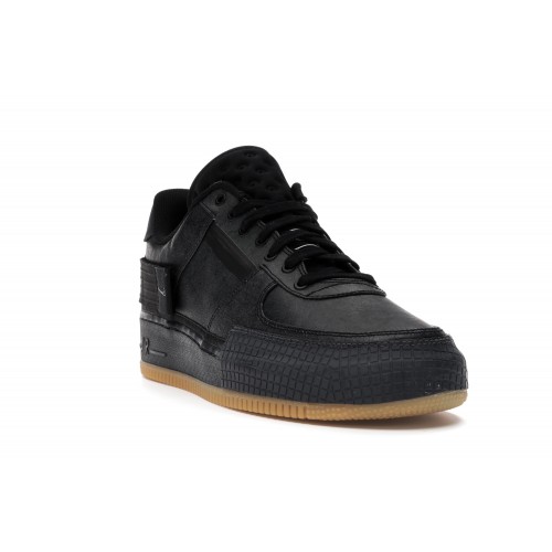 Кроссы Nike Air Force 1 Type Black Gum - мужская сетка размеров