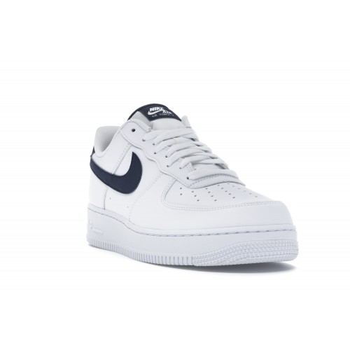 Кроссы Nike Air Force 1 Low White Midnight Navy (2020) - мужская сетка размеров