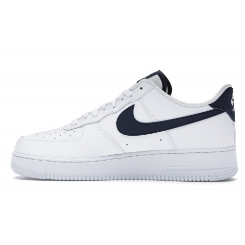 Кроссы Nike Air Force 1 Low White Midnight Navy (2020) - мужская сетка размеров