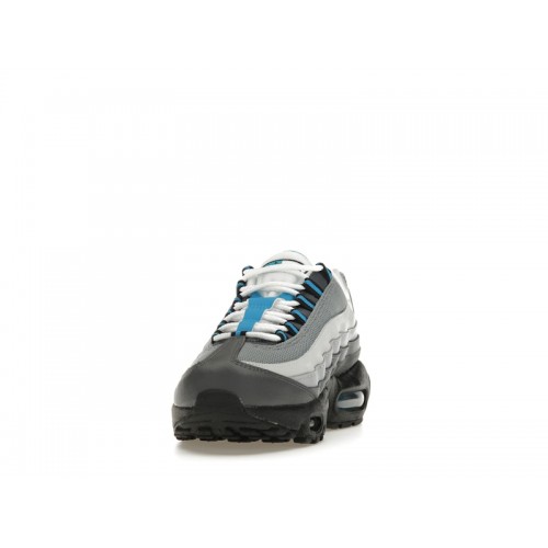 Кроссы Nike Air Max 95 Recraft Grey Laser Blue (GS) - подростковая сетка размеров