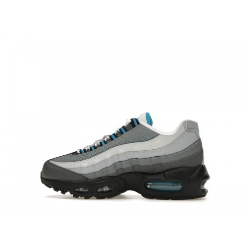 Кроссы Nike Air Max 95 Recraft Grey Laser Blue (GS) - подростковая сетка размеров