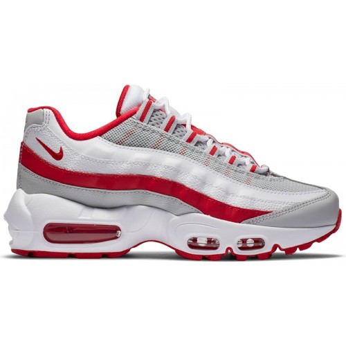 Nike Air Max 95 Recraft GS Grey Fog Hyper Red - подростковая сетка размеров