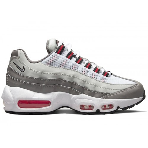 Кроссы Nike Air Max 95 Recraft Flat Pewter Red (GS) - подростковая сетка размеров