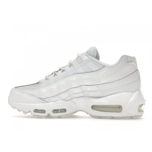 Кроссы Nike Air Max 95 Recraft Triple White (GS) - подростковая сетка размеров