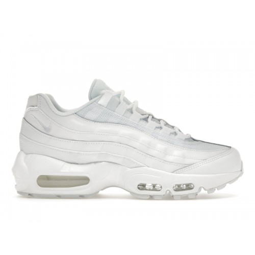 Кроссы Nike Air Max 95 Recraft Triple White (GS) - подростковая сетка размеров