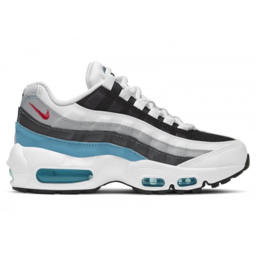 Кроссы Nike Air Max 95 Recraft White Chlorine Blue (GS) - подростковая сетка размеров