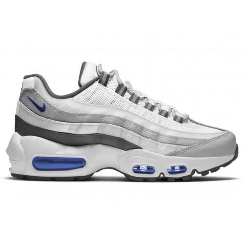 Кроссы Nike Air Max 95 Recraft White Game Royal (GS) - подростковая сетка размеров