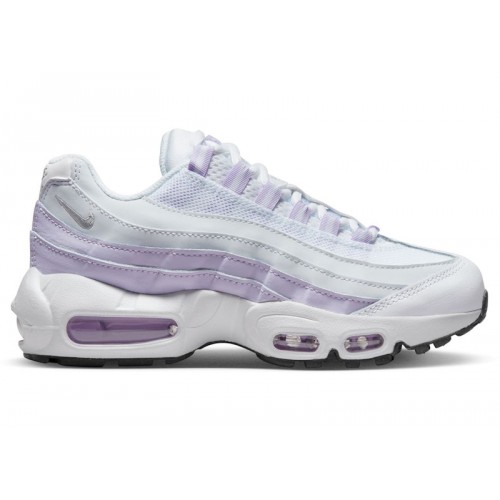 Кроссы Nike Air Max 95 Recraft Whtie Violet Frost (GS) - подростковая сетка размеров