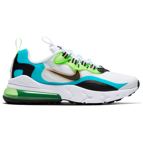 Кроссы Nike Air Max 270 React Oracle Aqua Ghost Green (GS) - подростковая сетка размеров