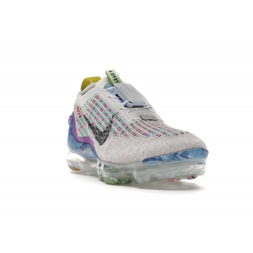 Кроссы Nike Air VaporMax 2020 Flyknit Pure Platinum Multi-Color (GS) - подростковая сетка размеров
