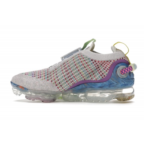 Кроссы Nike Air VaporMax 2020 Flyknit Pure Platinum Multi-Color (GS) - подростковая сетка размеров