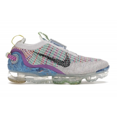 Кроссы Nike Air VaporMax 2020 Flyknit Pure Platinum Multi-Color (GS) - подростковая сетка размеров