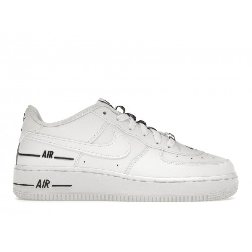 Кроссы Nike Air Force 1 LV8 3 White Black (GS) - подростковая сетка размеров
