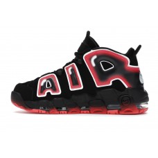 Кроссовки Nike Air More Uptempo Black White Laser Crimson
