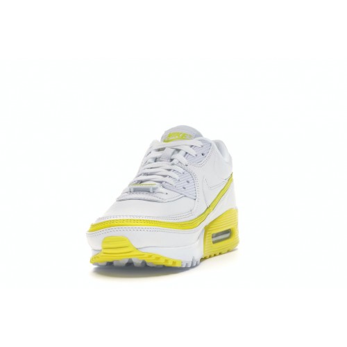 Кроссы Nike Air Max 90 Undefeated White Optic Yellow - мужская сетка размеров