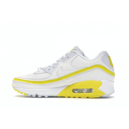 Кроссы Nike Air Max 90 Undefeated White Optic Yellow - мужская сетка размеров