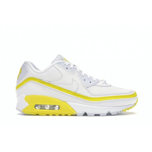 Кроссы Nike Air Max 90 Undefeated White Optic Yellow - мужская сетка размеров