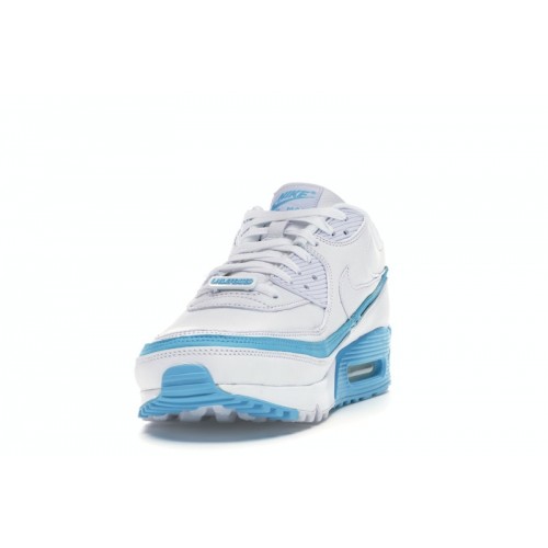 Кроссы Nike Air Max 90 Undefeated White Blue Fury - мужская сетка размеров