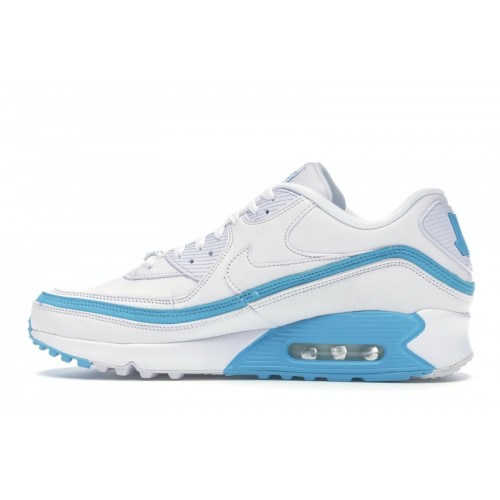 Кроссы Nike Air Max 90 Undefeated White Blue Fury - мужская сетка размеров