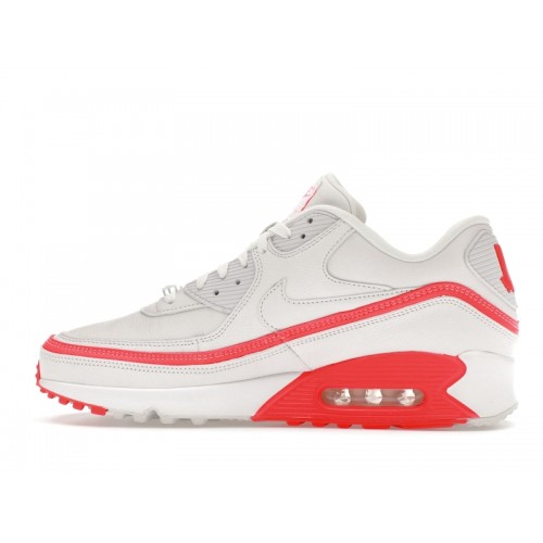 Кроссы Nike Air Max 90 Undefeated White Solar Red - мужская сетка размеров