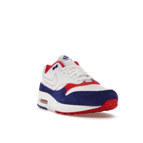 Кроссы Nike Air Max 1 White Red Blue - мужская сетка размеров