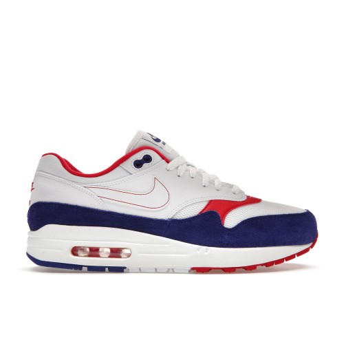 Кроссы Nike Air Max 1 White Red Blue - мужская сетка размеров