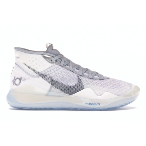 Кроссы Nike KD 12 White Wolf Grey - мужская сетка размеров