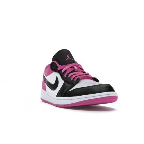 Кроссы Jordan 1 Low Black Active Fuchsia - мужская сетка размеров