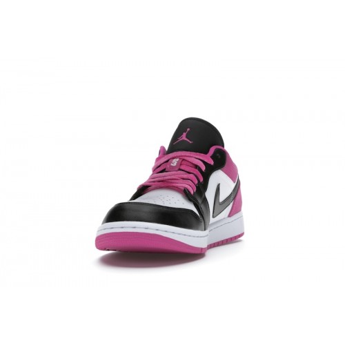 Кроссы Jordan 1 Low Black Active Fuchsia - мужская сетка размеров