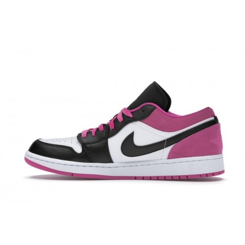 Кроссы Jordan 1 Low Black Active Fuchsia - мужская сетка размеров