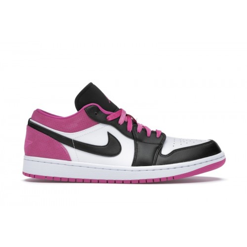 Кроссы Jordan 1 Low Black Active Fuchsia - мужская сетка размеров