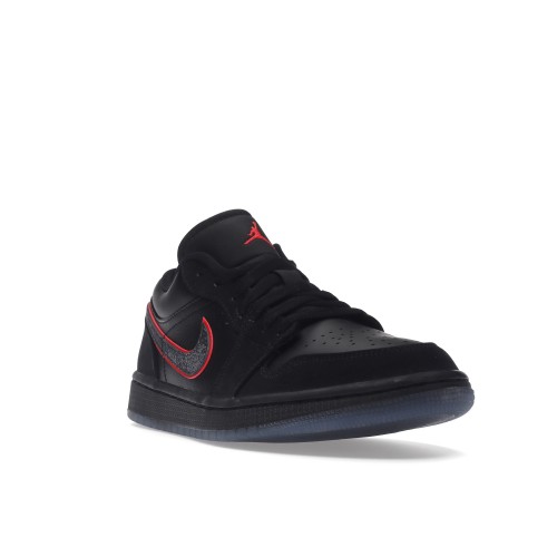 Кроссы Jordan 1 Low Black Red Orbit - мужская сетка размеров