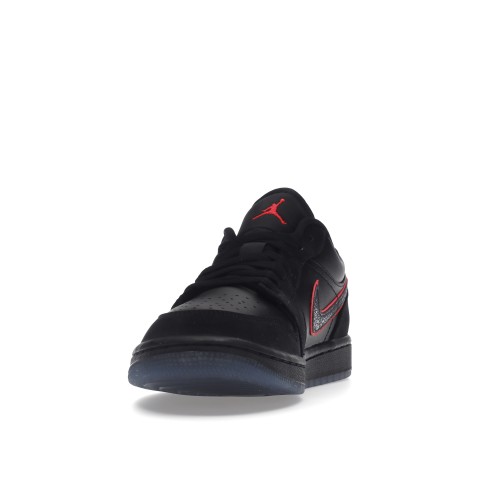 Кроссы Jordan 1 Low Black Red Orbit - мужская сетка размеров