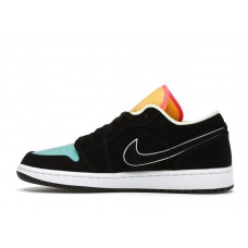 Jordan 1 Low Black Aurora Green Laser Orange