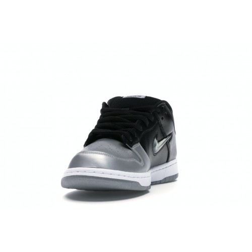 Кроссы Nike SB Dunk Low Supreme Jewel Swoosh Silver - мужская сетка размеров