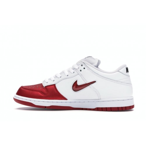 Кроссы Nike SB Dunk Low Supreme Jewel Swoosh Red - мужская сетка размеров