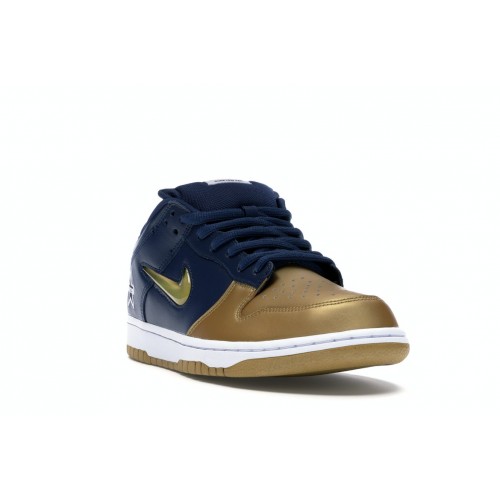 Кроссы Nike SB Dunk Low Supreme Jewel Swoosh Gold - мужская сетка размеров