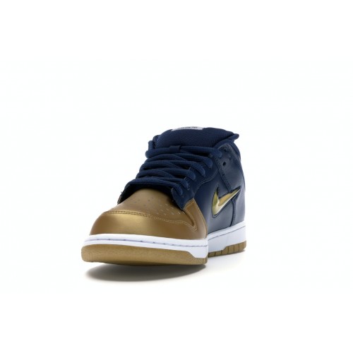 Кроссы Nike SB Dunk Low Supreme Jewel Swoosh Gold - мужская сетка размеров