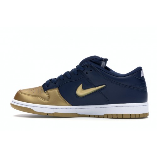 Кроссы Nike SB Dunk Low Supreme Jewel Swoosh Gold - мужская сетка размеров