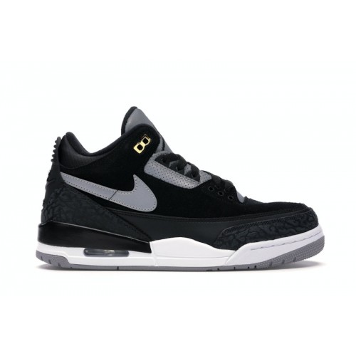 Кроссы Jordan 3 Retro Tinker Black Cement Gold - мужская сетка размеров