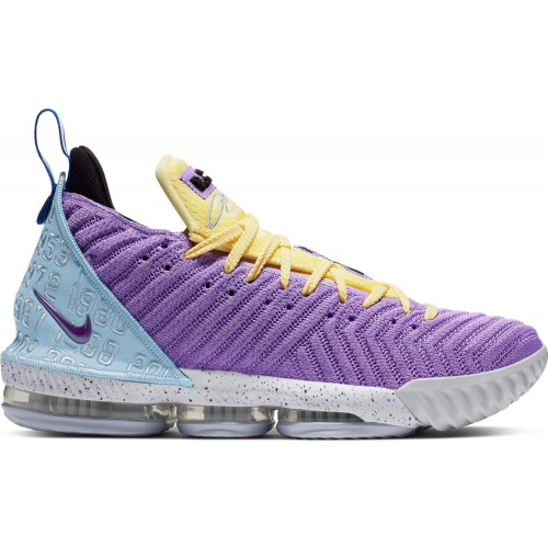 Кроссы Nike LeBron 16 Lakers Championships - мужская сетка размеров