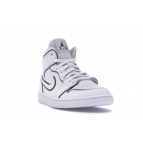 Кроссы Jordan 1 Mid Iridescent Reflective White (W) - женская сетка размеров